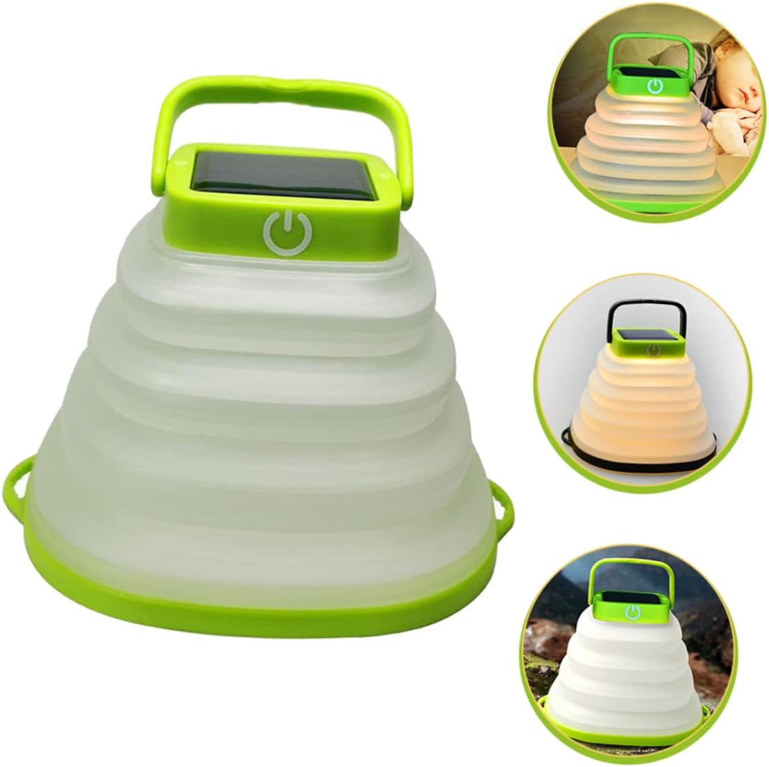 Compact and Portable Foldable Solar Camping Light (Size: 14.0cm in height and 12.5cm in bottom diameter when unfolded; significantly reduced in height when folded)