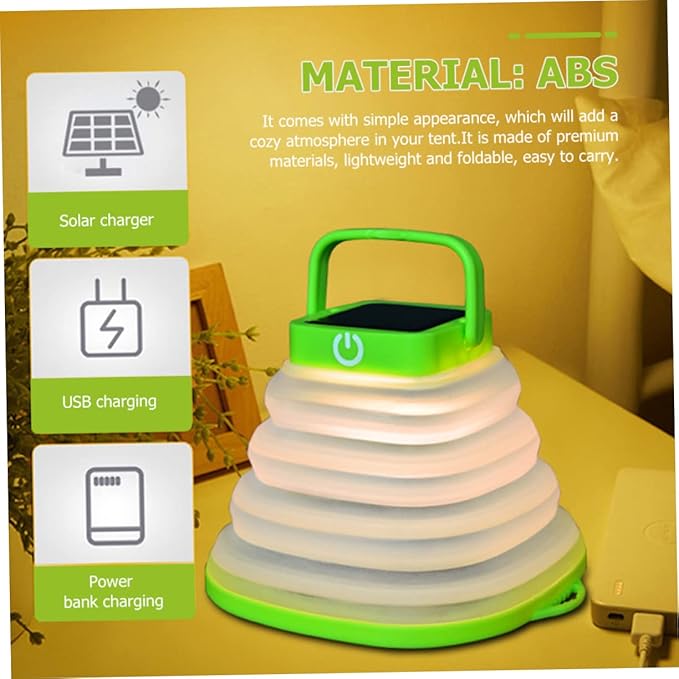 Compact and Portable Foldable Solar Camping Light (Size: 14.0cm in height and 12.5cm in bottom diameter when unfolded; significantly reduced in height when folded)