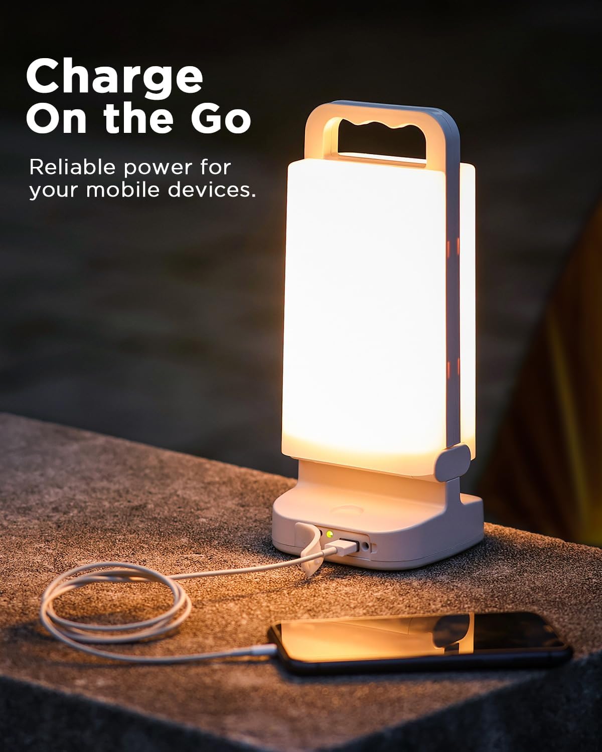 Foldable Solar Camping Lantern Portable Outdoor Emergency Light with Handle & USB Charging