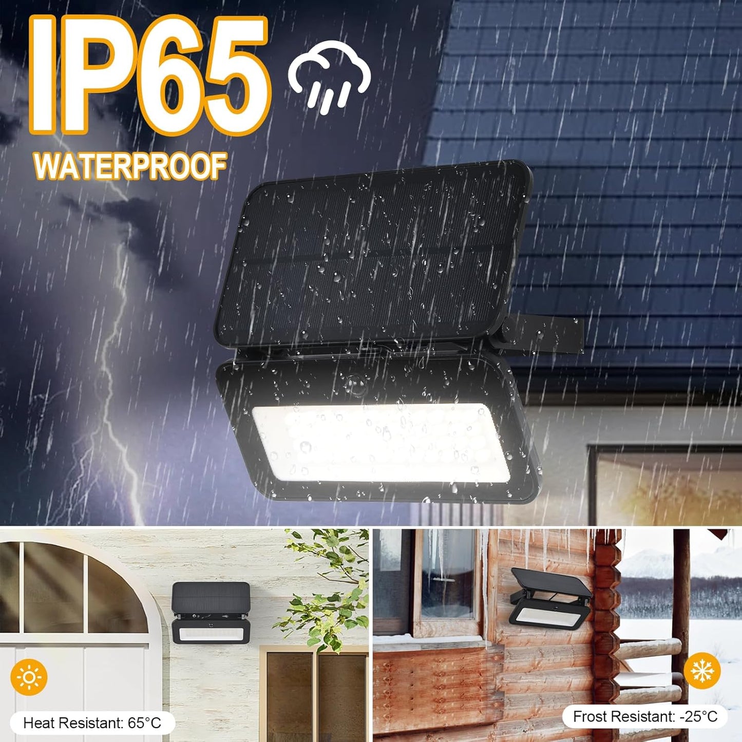 Adjustable Solar - Powered Sensor Flood Light - Removable Battery, Multi - angle Adjustable Outdoor Lighting(Size: 14.3cm×9.7cm×13.3cm )