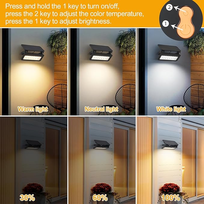Adjustable Solar - Powered Sensor Flood Light - Removable Battery, Multi - angle Adjustable Outdoor Lighting(Size: 14.3cm×9.7cm×13.3cm )