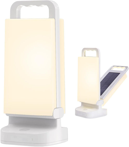 Foldable Solar Camping Lantern Portable Outdoor Emergency Light with Handle & USB Charging