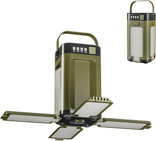 Professional Outdoor Foldable Camping Light - 360° Omnidirectional Lighting, 4 Adjustable Panels, Smart Power Display, Multi - Scenario Emergency Lamp（Size: Length 18cm×Width 12cm×Height 25cm ）