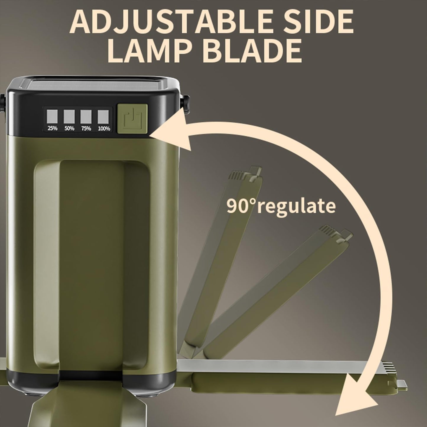 Professional Outdoor Foldable Camping Light - 360° Omnidirectional Lighting, 4 Adjustable Panels, Smart Power Display, Multi - Scenario Emergency Lamp（Size: Length 18cm×Width 12cm×Height 25cm ）