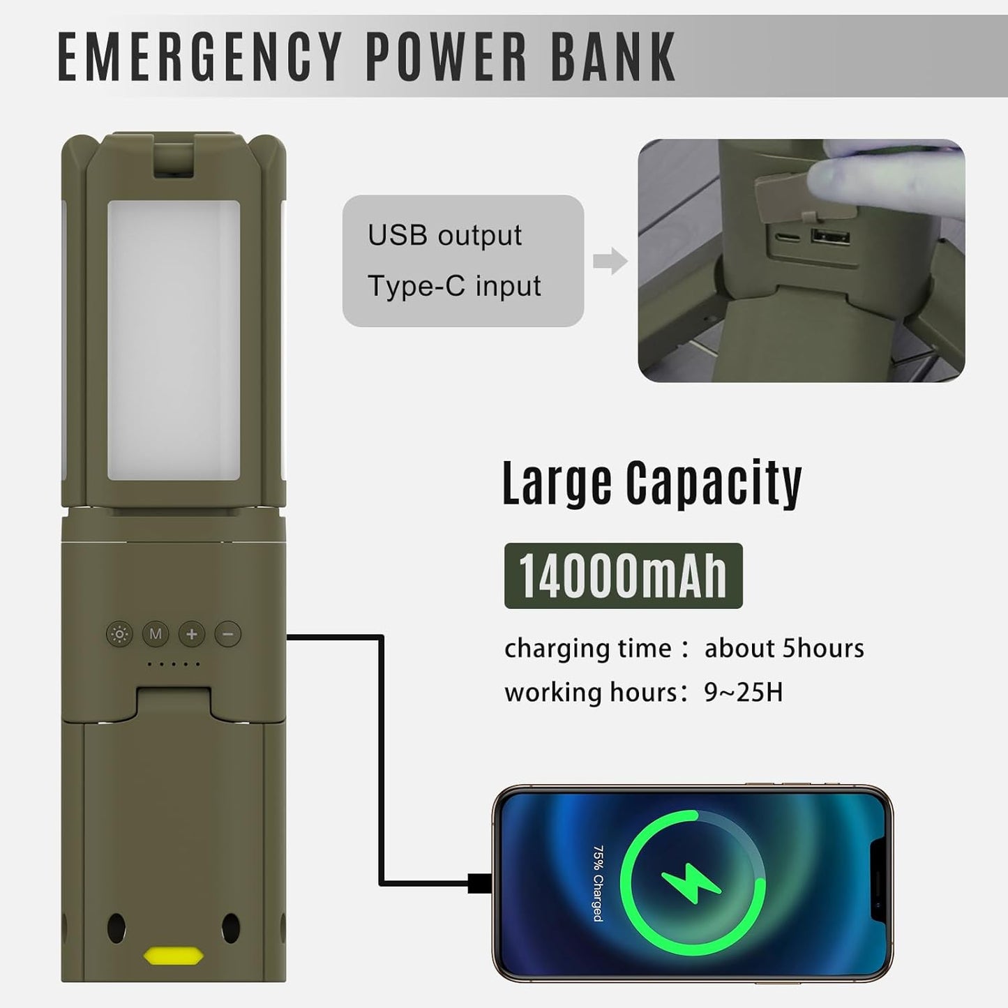 Multifunctional Foldable Camping Light - 180°+360° Rotation, 4 - Color Modes, Magnetic Tripod & Telescopic Stand, Outdoor Lighting Gadget（Light Size: 11inch×2.9inch×4.7inch；Stand: 11inch - 43inch ）