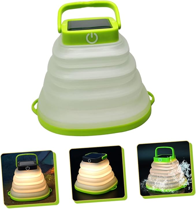 Compact and Portable Foldable Solar Camping Light (Size: 14.0cm in height and 12.5cm in bottom diameter when unfolded; significantly reduced in height when folded)