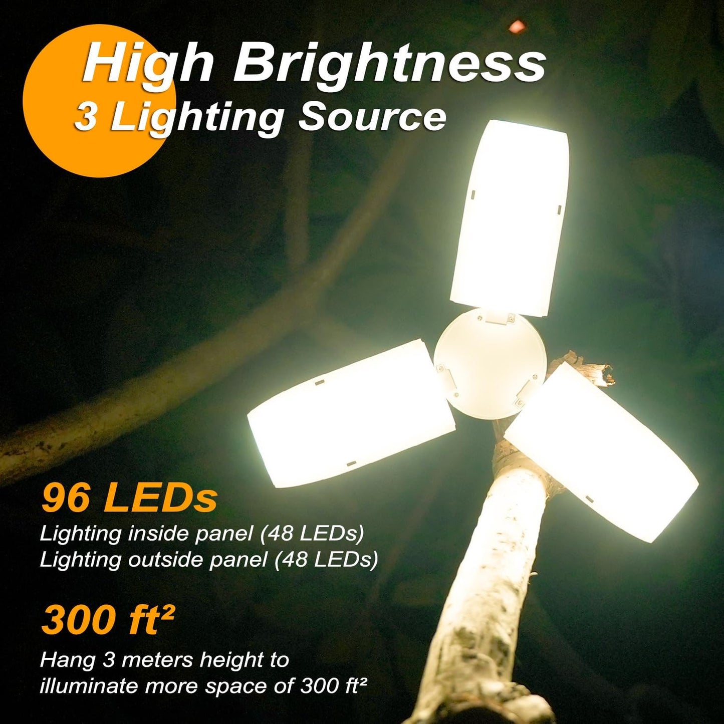 Multifunctional Foldable Camping Light - 3 High - Brightness Sources, Phone Charging, Outdoor Lighting Gadget（Unfolded Size: Diameter 18cm×Height 25cm；Folded Size: Diameter 8cm×Height 12cm ）