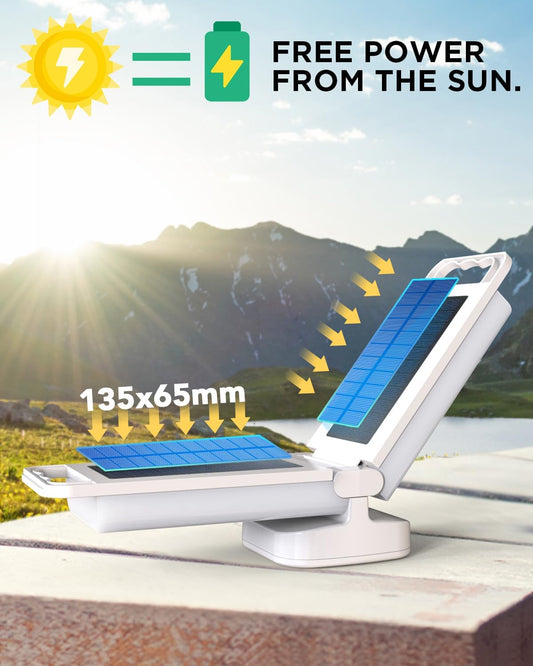 Foldable Solar Camping Lantern Portable Outdoor Emergency Light with Handle & USB Charging